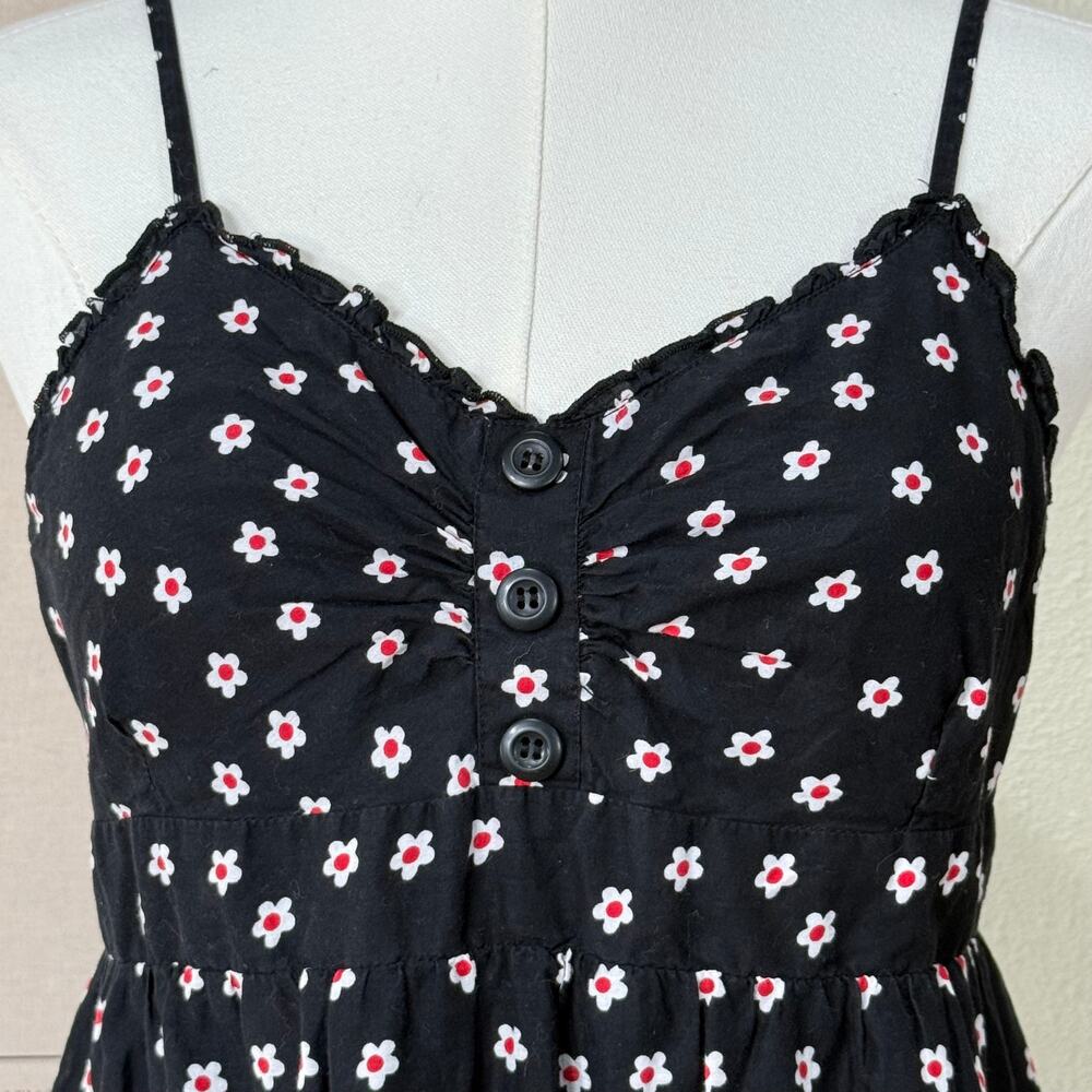 Vintage Y2k Floral Tie Back Babydoll Dress Whimsy Twee Rockabilly Cottage Mod M - Picture 3 of 7